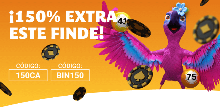 A por el 150% extra en tu depósito en YoBingo