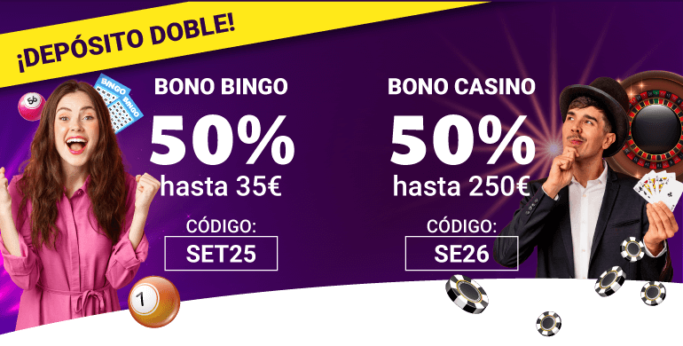 Doble de Bonos con un 50% extra en YoBingo